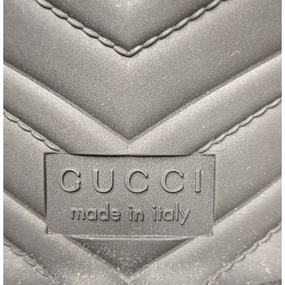 Gucci Logo Embossed Mid-Heel Rubber Sandals Black 624730 EU38 - Picture 9 of 12